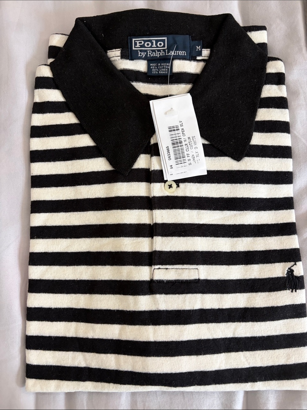 Polo by Ralph Lauren Black and White Striped Polo Shirt